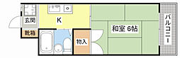 近江鉄道近江本線 水口駅 徒歩15分の賃貸アパート 2階1Kの間取り
