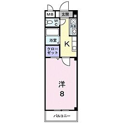 JR東海道・山陽本線 彦根駅 徒歩19分の賃貸アパート 2階1Kの間取り