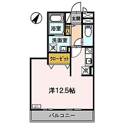 JR東海道・山陽本線 野洲駅 徒歩15分の賃貸アパート 3階ワンルームの間取り