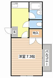JR東海道・山陽本線 彦根駅 徒歩23分の賃貸アパート 2階1Kの間取り