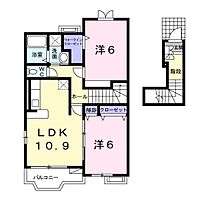 カーサ・プラシード　B  ｜ 福岡県北九州市八幡西区大平1丁目（賃貸アパート2LDK・2階・59.28㎡） その2