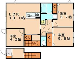 Legendハイム　F  ｜ 福岡県北九州市若松区ひびきの北（賃貸アパート3LDK・2階・68.32㎡） その2