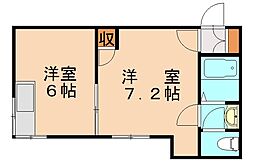 コンフォース皿倉2 1LDKの間取図画像