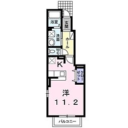 メゾンカメリア2 ワンルームの間取図画像