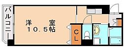 ルミネスタ学研台 1Kの間取図画像