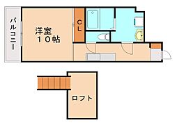 カーサ・デ・マーサ 1Kの間取図画像