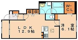 ラ・フィオーレ 1LDKの間取図画像
