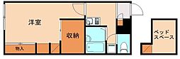 レオパレスヴェルデ 1Kの間取図画像