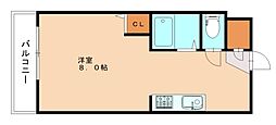 エスポワール幸神1 ワンルームの間取図画像