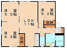 ディアコート 3LDKの間取図画像