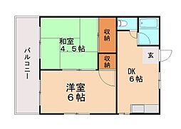 フルハウス 2DKの間取図画像