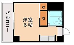 フォーレスト西折尾 1Kの間取図画像