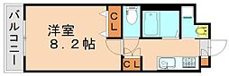 ウイン黒崎 1Kの間取図画像