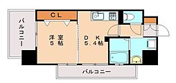 ルークス紅梅 1DKの間取図画像