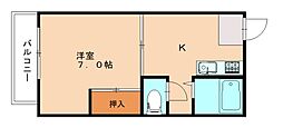 パークサイド太田 1Kの間取図画像
