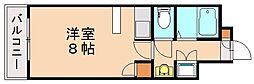 ジュネス陣原 ワンルームの間取図画像
