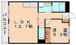 カーサフェリーチェONGA 1LDKの間取図画像