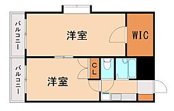 オリエントビルNo.17プレジデントバレー本城 2Kの間取図画像