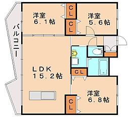 中須コア・プレイス 3LDKの間取図画像