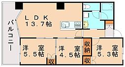 パラシオ高塔 3LDKの間取図画像