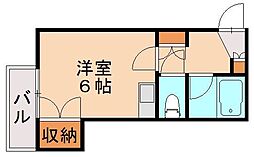 サンピエール菅原2 1Kの間取図画像