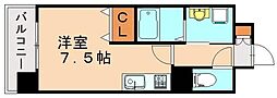 ルークス紅梅 ワンルームの間取図画像