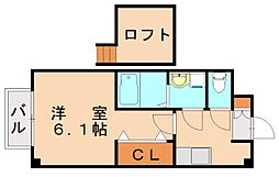 エスポワール鳴水 1Kの間取図画像