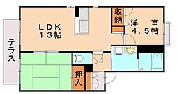 タイム3 2LDKの間取図画像