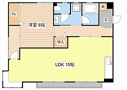 第二Ｎビル 2階1LDKの間取り