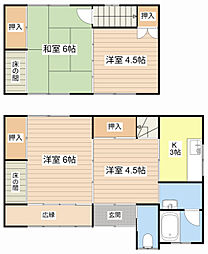夢創庵(裏)貸家 1階4Kの間取り