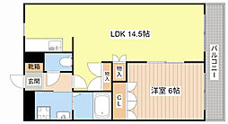グランベル 3階1LDKの間取り