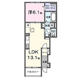 ＧＲＥＥＮＡＷＡＹII 1階1LDKの間取り