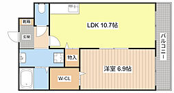 アースマーシマンション2 1LDKの間取図画像