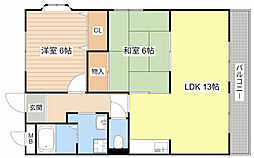 RIVER ANNE 1階2LDKの間取り