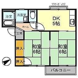 カーサカタタ 2DKの間取図画像
