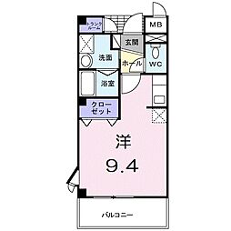 リバーレイクヒルズ ワンルームの間取図画像