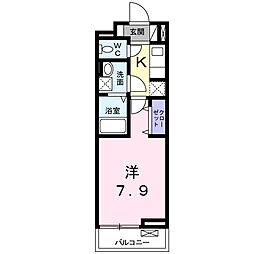 シュエット 1Kの間取図画像