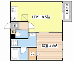メゾン・ド・メグ湖南 1LDKの間取図画像
