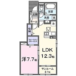フレッシュハウス2 1LDKの間取図画像