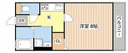 パティオス 1Kの間取図画像
