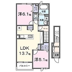 ステラ守山 2LDKの間取図画像