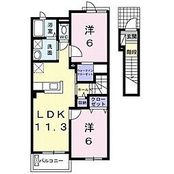リバーサイドレジデンス 2LDKの間取図画像
