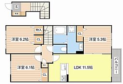 シャーメゾンCiel 3LDKの間取図画像