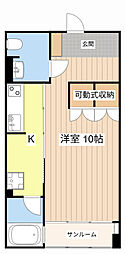 ハイムCHIE 1Kの間取図画像