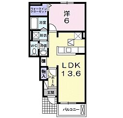 ベルアンジュ 1LDKの間取図画像