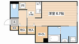 (仮称)東近江市佐生町AP新築工事 ワンルームの間取図画像