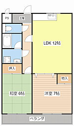 Nasu9 1階2LDKの間取り