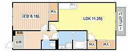 クレストコート 1LDKの間取図画像