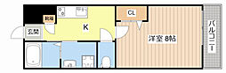 カーサＨ．Ｋ 1階1Kの間取り
