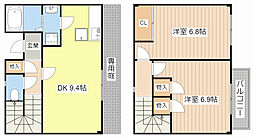クレストステージII 1階2DKの間取り